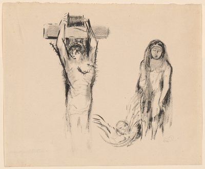 聖アントニオと二人の誘惑者 作： Odilon Redon