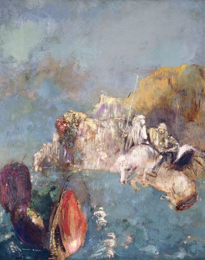 聖ジョージとドラゴン、1909〜1910年 作： Odilon Redon