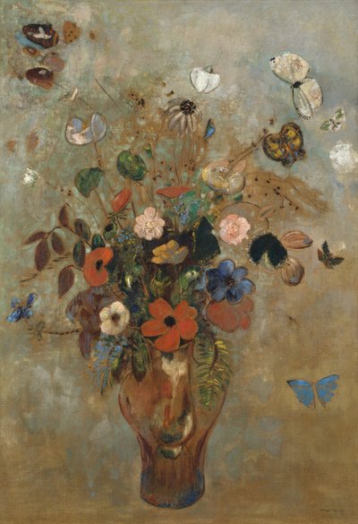 花のある静物 作： Odilon Redon