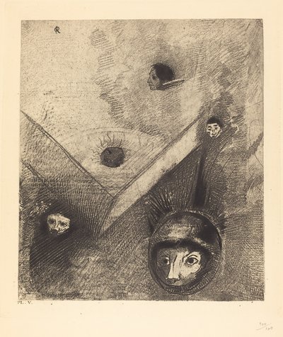 私たちの夜の背景に神は彼の知っている指で多形の執拗な悪夢をなぞる 作： Odilon Redon