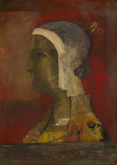 象徴的な頭、c。 1890 作： Odilon Redon