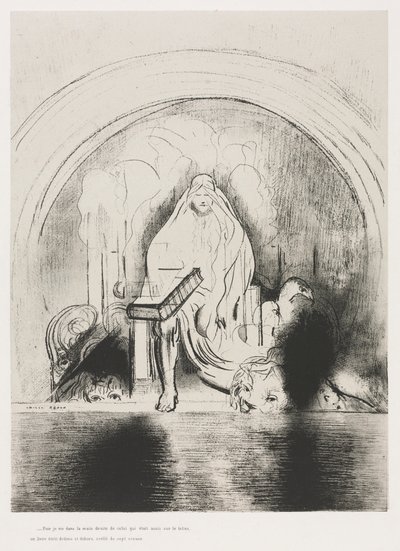 聖ヨハネの黙示録：そして、私は王座に座った彼の右手で見た...、1899年。 作： Odilon Redon