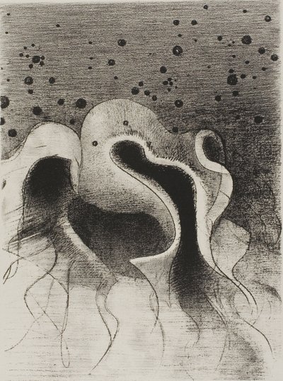 The Beasts of the Sea, Round Like Leather Bottles, プレート 22/24 作： Odilon Redon