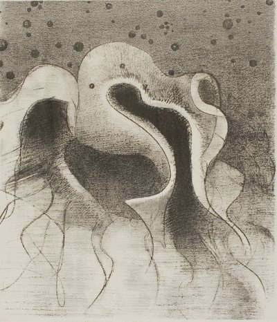 The Beasts of the Sea, Round Like Leather Bottles, プレート 22/24 作： Odilon Redon