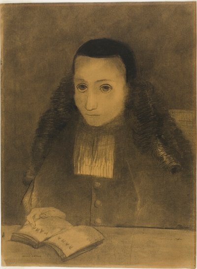 ラーマーヤナを読む小さな修道院長 作： Odilon Redon