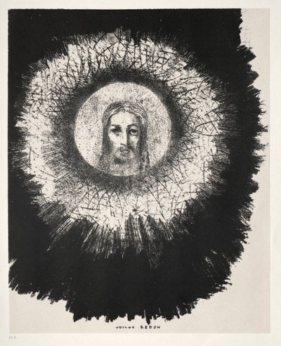 聖アントニオの誘惑第1シリーズ：太陽の円盤の中が輝いています...、1888。 作： Odilon Redon