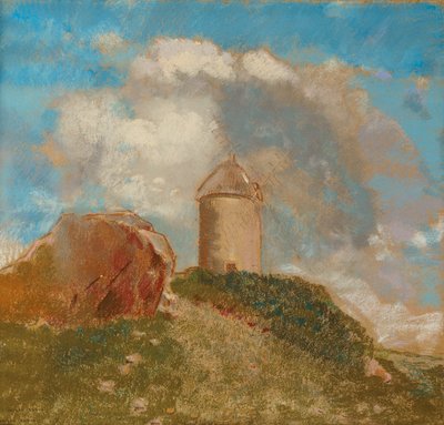 風車、1880年頃 作： Odilon Redon