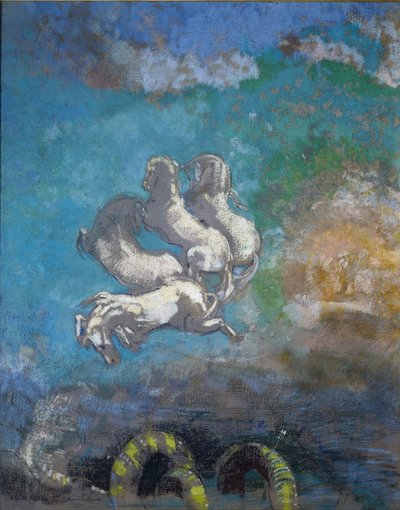 アポロの馬車 - パステル画 作： Odilon Redon