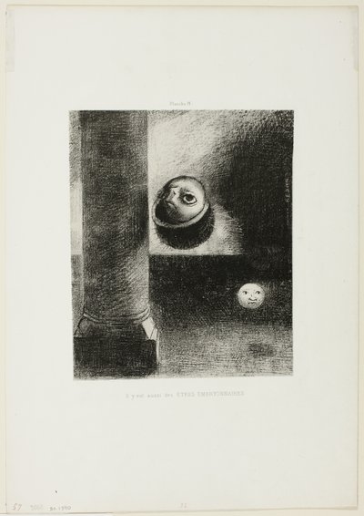 There Was Also Embryonic Beings、プレート 4/6 作： Odilon Redon