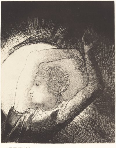 太陽を纏った女性 作： Odilon Redon
