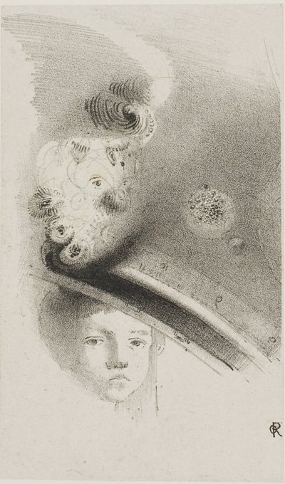 無題のトライアルリトグラフ 作： Odilon Redon