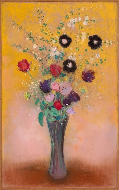 花と花瓶。 1916 作： Odilon Redon