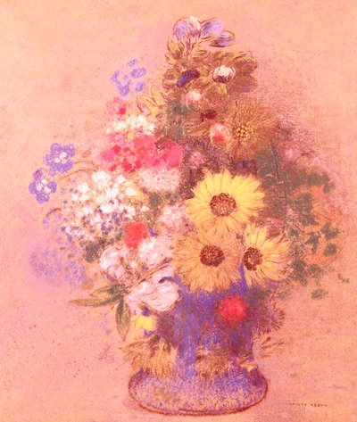 花瓶」（パステル・ボード 作： Odilon Redon