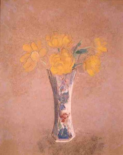 花瓶（パステル・紙） 作： Odilon Redon