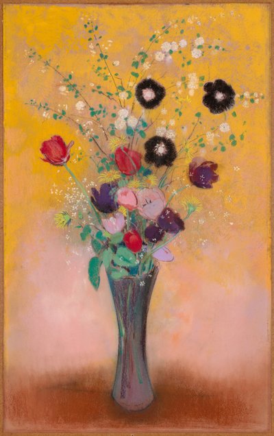 花瓶 作： Odilon Redon