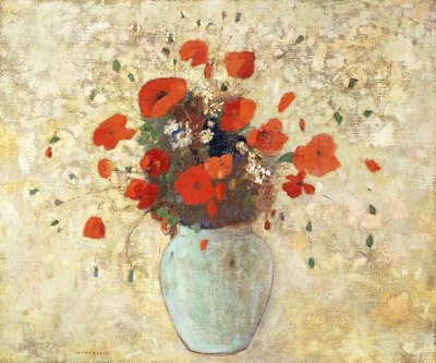 ポピーの花瓶;ポピーの花瓶、1905-09 作： Odilon Redon