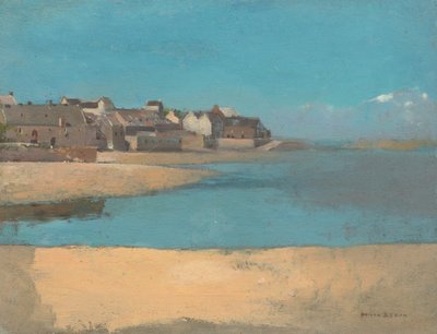 ブルターニュの海辺の村、c。 1880年。 作： Odilon Redon