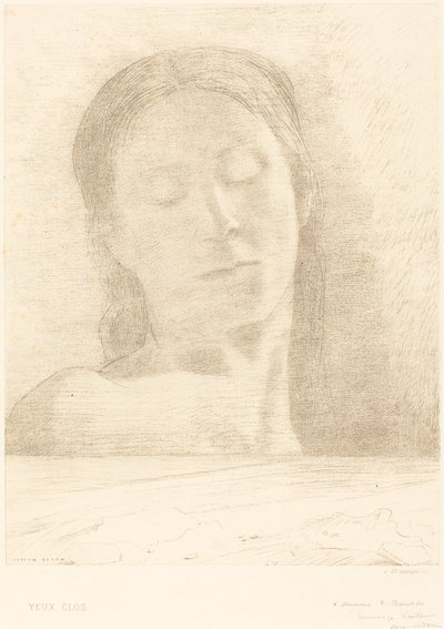 Yeux Clos (閉じた目) 作： Odilon Redon