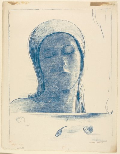 閉じた目 作： Odilon Redon