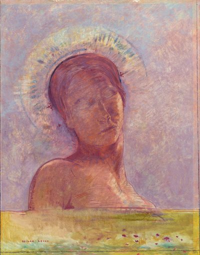 しっかりとした目-閉じた目-オディロン・レドンによる絵画 作： Odilon Redon