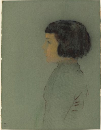 プロフィールの若い女性 作： Odilon Redon