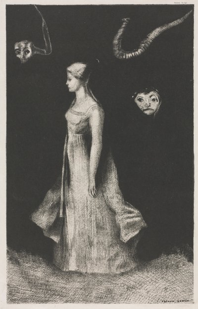 オブセッション、1894年。 作： Odilon Redon Printer: Monrocq