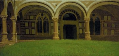 フィレンツェの古代回廊、1864-65年頃（油彩・カンヴァス） 作： Odoardo Borrani