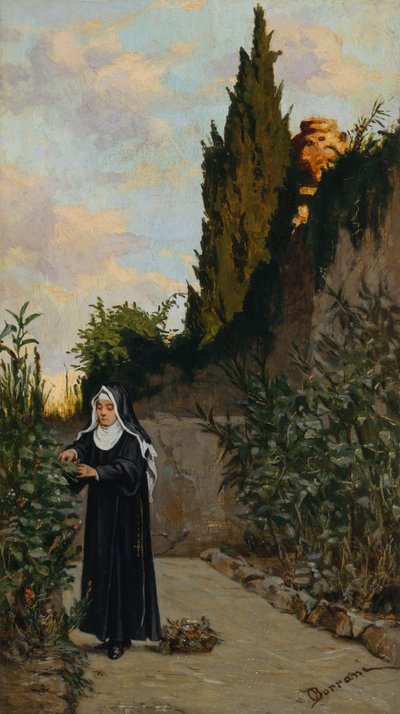 修道女の庭 作： Odoardo Borrani