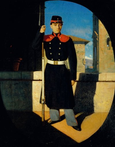 トスカーナ州兵、1860-61年頃（油彩・カンヴァス） 作： Odoardo Borrani