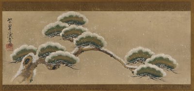雪を積んだ松の枝、江戸時代、18 世紀。 作： Ogata Kenzan