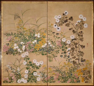 秋の草花 - 尾形光琳（1658～1716） - 18世紀 - 紙に水彩・墨 - 154×173 - サントリー美術館 作： Ogata Korin