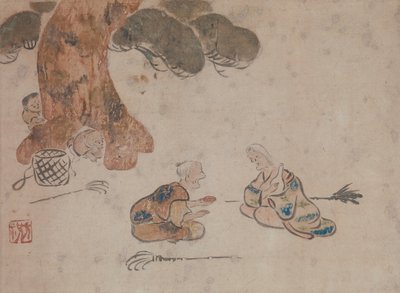 老人と女性 作： Ogata Korin