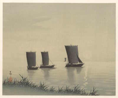 フィッシングボート 作： Ohara Koson
