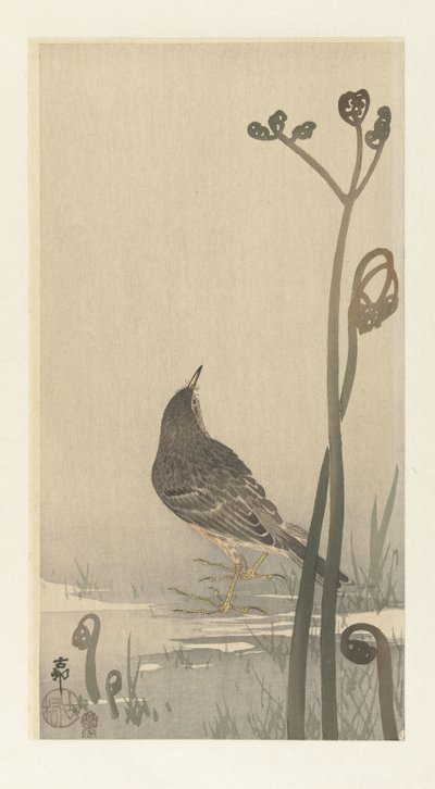 ウォーターフロントのパイパー 作： Ohara Koson