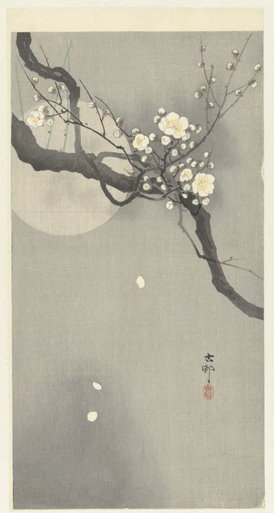 梅と満月 作： Ohara Koson