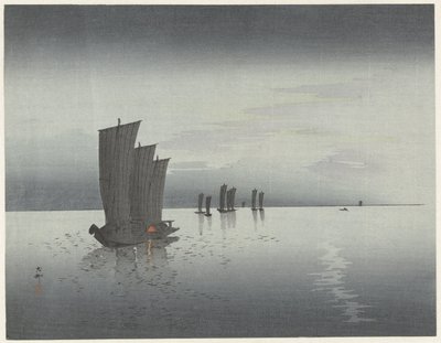 釣り船 作： Ohara Koson