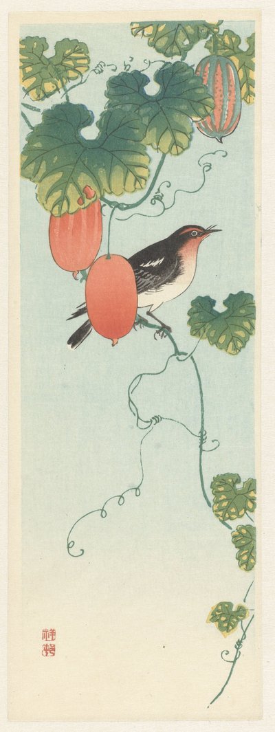 キュウリの鳴き鳥 作： Ohara Koson