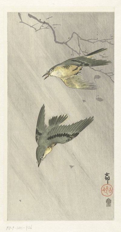 雨の鳴き鳥 作： Ohara Koson