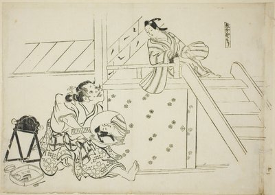女の森（おんなのもり） No. 戯曲のパロディを描いた12枚の版画のうちの11枚 作： Okumura Masanobu