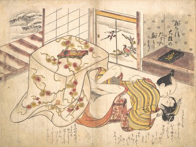 寝室のシーン、カリフォルニア州。 1739年頃。 1739年。 作： Okumura Masanobu
