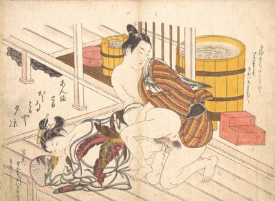 寝室のシーン、カリフォルニア州。 1739年頃。 1739年。 作： Okumura Masanobu