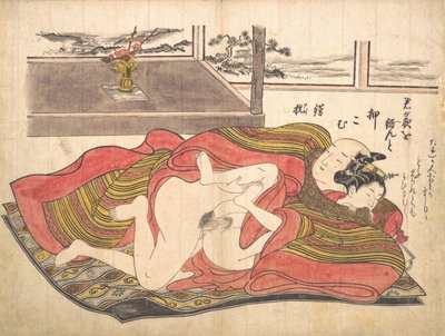 寝室のシーン、カリフォルニア州。 1739年頃。 1739年。 作： Okumura Masanobu