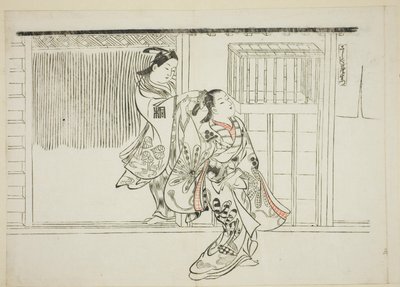 櫛形羅生門」、No.3（戯曲のパロディを描いた12枚の版画シリーズより 作： Okumura Masanobu