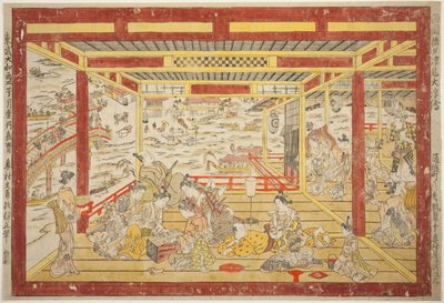 援助ｙ員ｇ テェ 絵ヴェ人ｇ 子男ｌ ネアｒ 呂国 Ｂ理ｄげ （呂国 橋 ユス済み 浮きー絵） 作： Okumura Masanobu