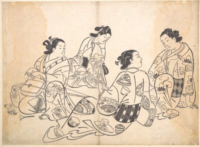 4人の女性の群像 作： 奥村正信