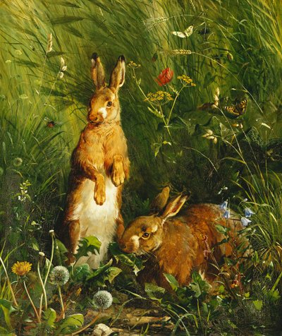 うさぎ、1878 作： Olaf August Hermansen