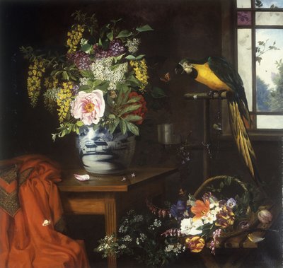 花瓶のある静物、1874 作： Olaf August Hermansen