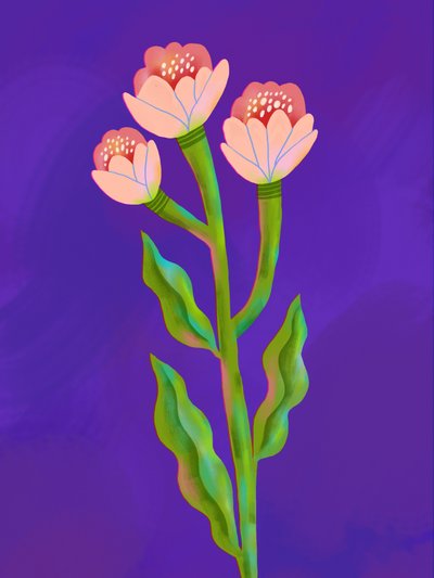 鮮やかな花のトリオ 作： 