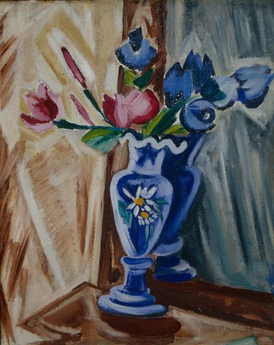 花の青い花瓶、1913 作： Olga Rozanova