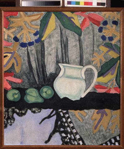 静物。 Olga Vladimirovna Rozanova (1886-1918) の絵画、キャンバスに油彩、1910 年頃。 ロシア美術、20 世紀、前衛。 State A. Radischev Art Museum、サラトフ (ロシア)。 作： Olga Wladimirowna  Rosanowa